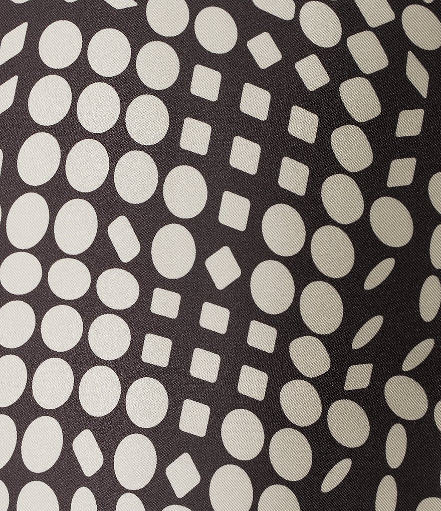 Open-front jacket with abstract geometric dot print by Caroline Rose, featuring a stylish design and lightweight fabric.