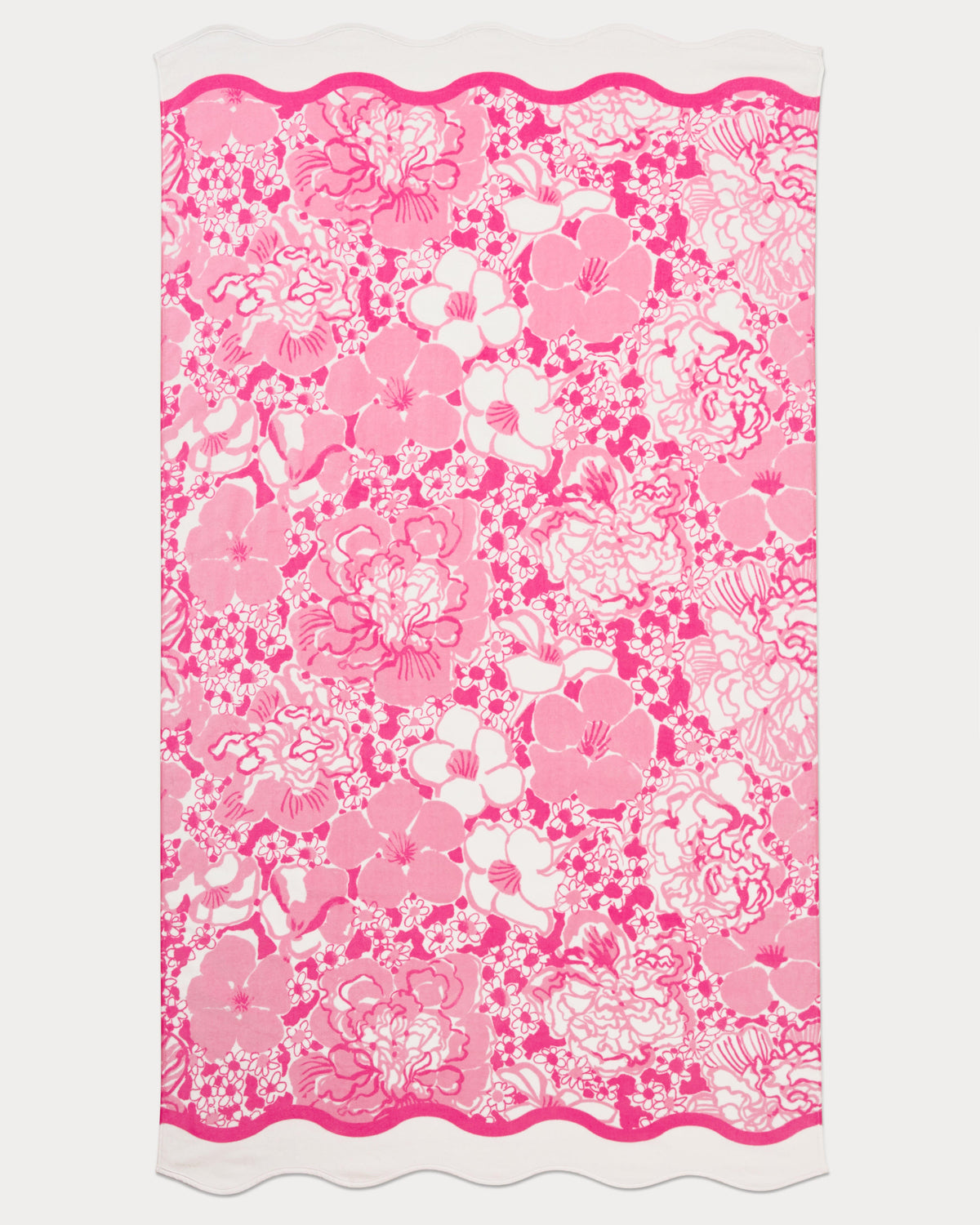 Scalloped Beach Towel - Conch Shell Pink Burst of Joy