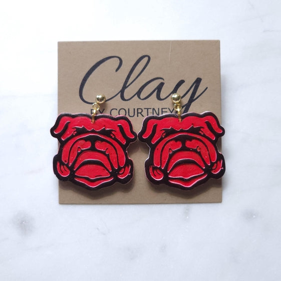 Bulldog Dangle Earring