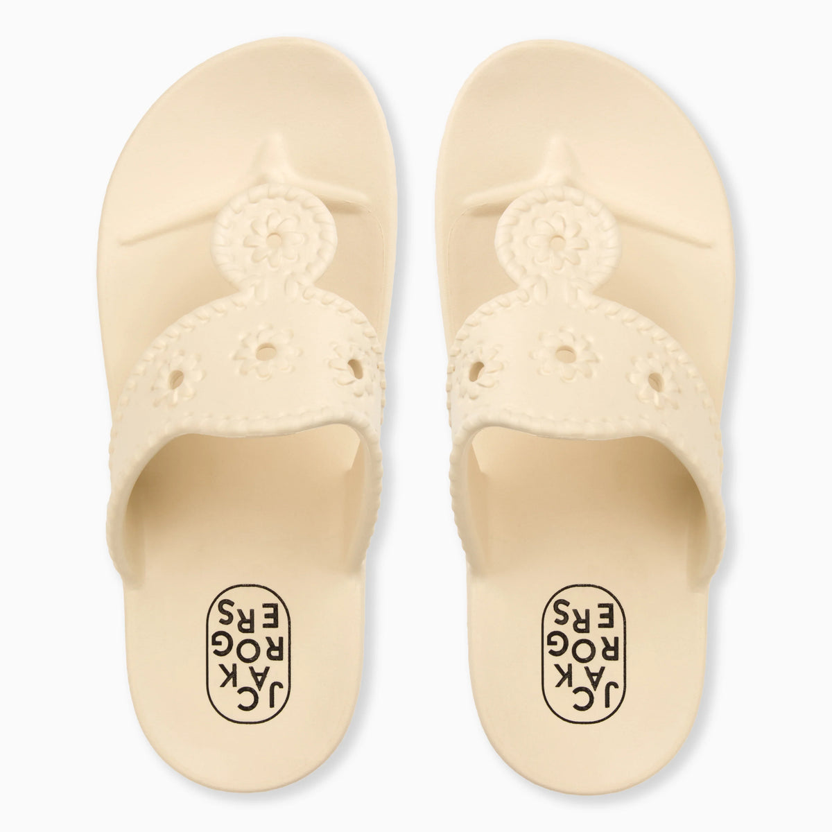 JACK ROGERS Jacks Waterproof Sandal in cream, showcasing the stylish open-toe design and durable straps on a neutral background.