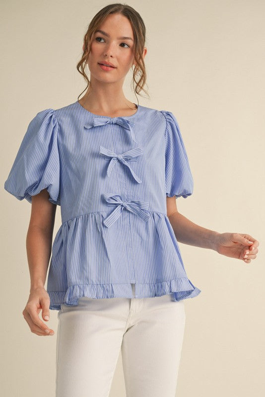 Cloister Collec | Stripe Top with Bows