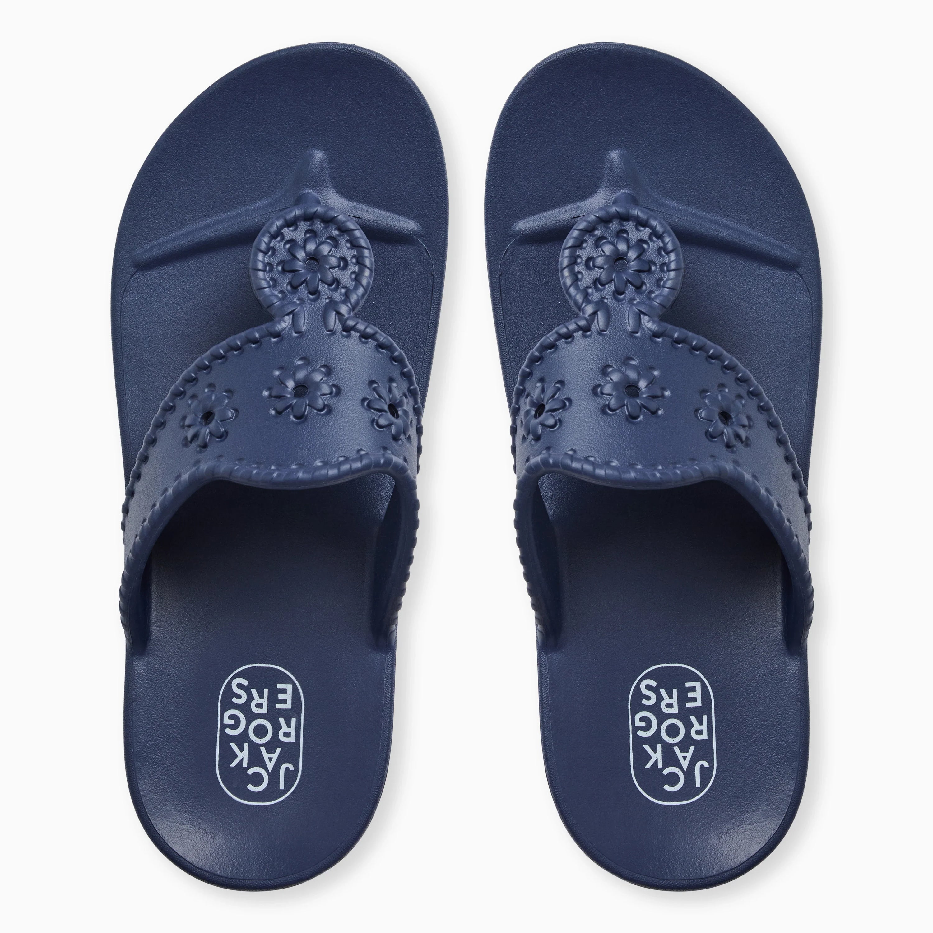 Navy Jack Rogers Jacks Waterproof Sandals for men with adjustable straps and cushioned soles, outdoor-ready footwear.