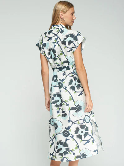Vilagallo | Jaretas Blue Floral Dress - Evelyne Talman