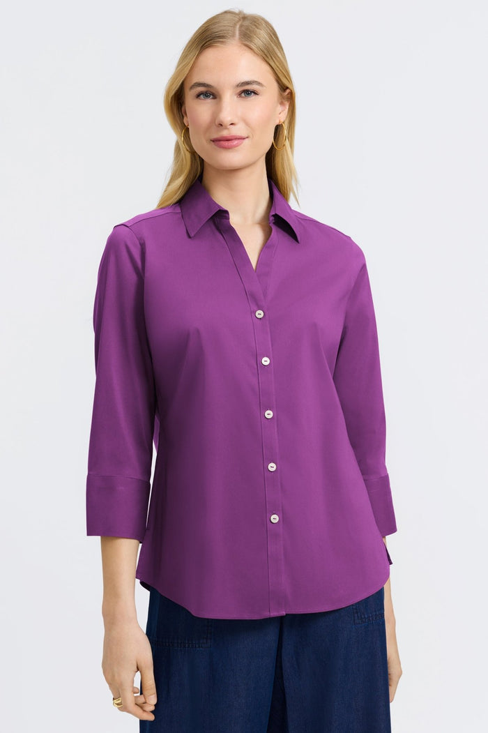 Foxcroft | Mary Solid Top Fig