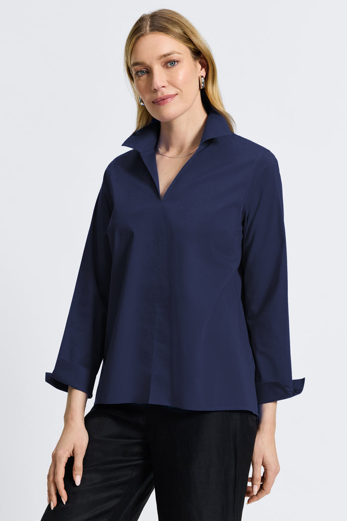 Foxcroft | Anges Sleeve Shirt Navy