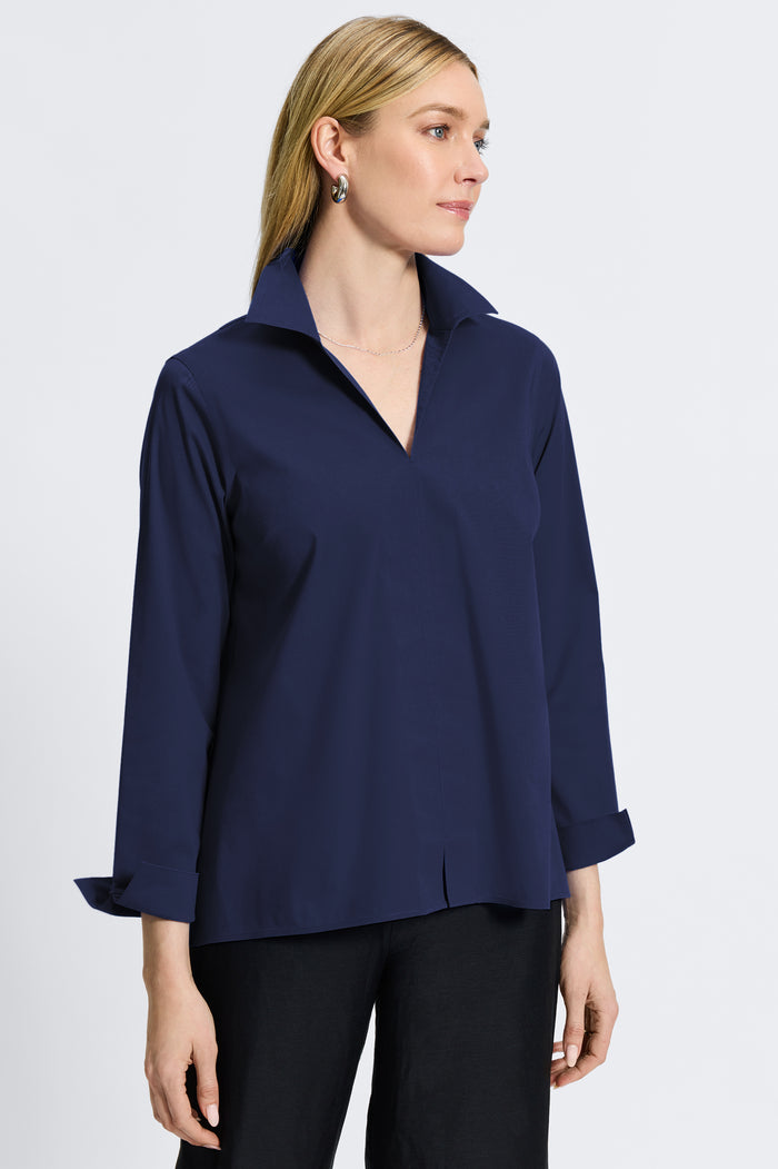 Foxcroft | Anges Sleeve Shirt Navy