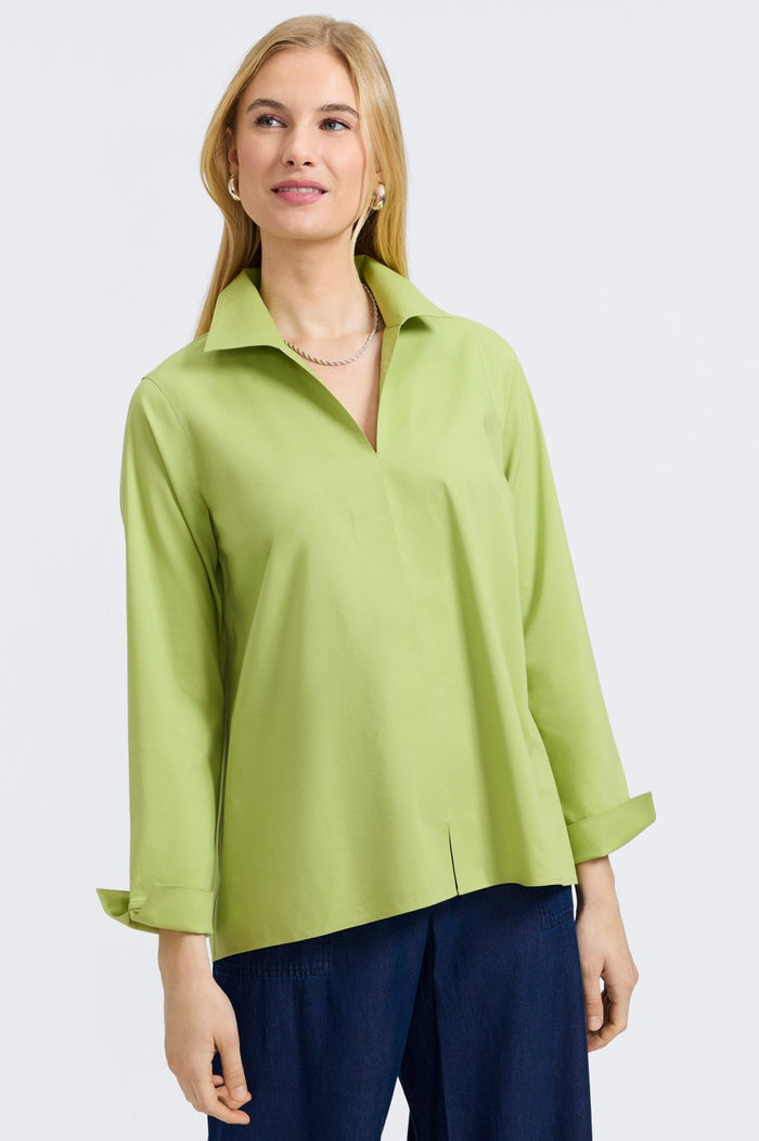 Foxcroft | Anges Sleeve Shirt Celery