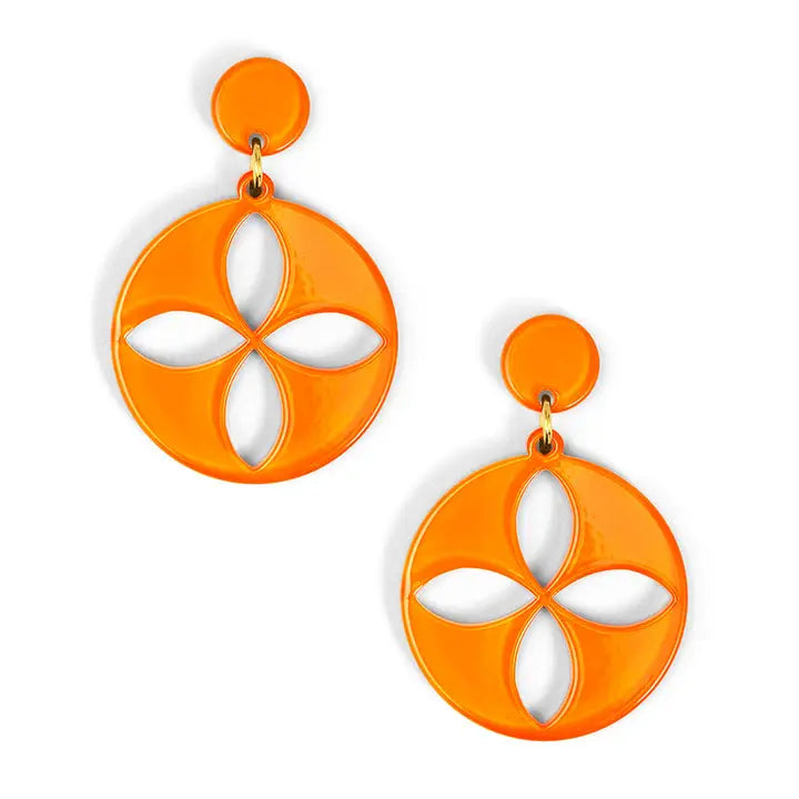 Quatrefoil Resin Drop Earring