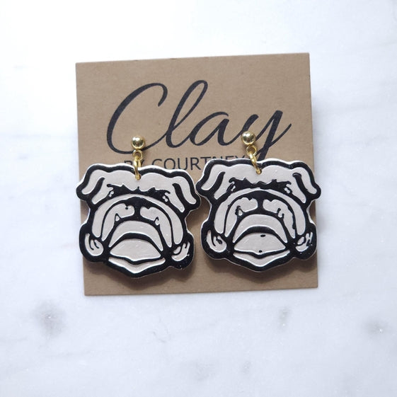 Bulldog Dangle Earring