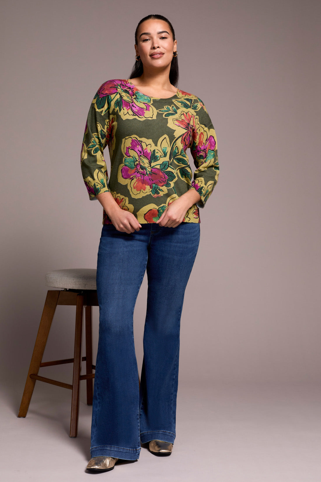 Tribal | 3/4 Slv Crew Nk Sweater