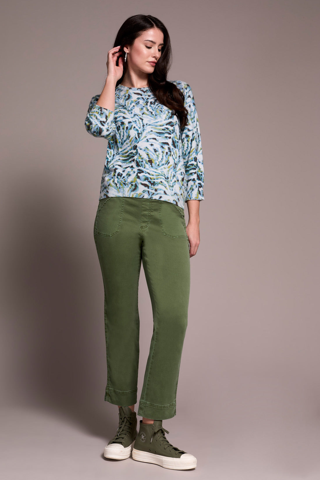 Tribal | 3/4 Slv Crew Nk Sweater