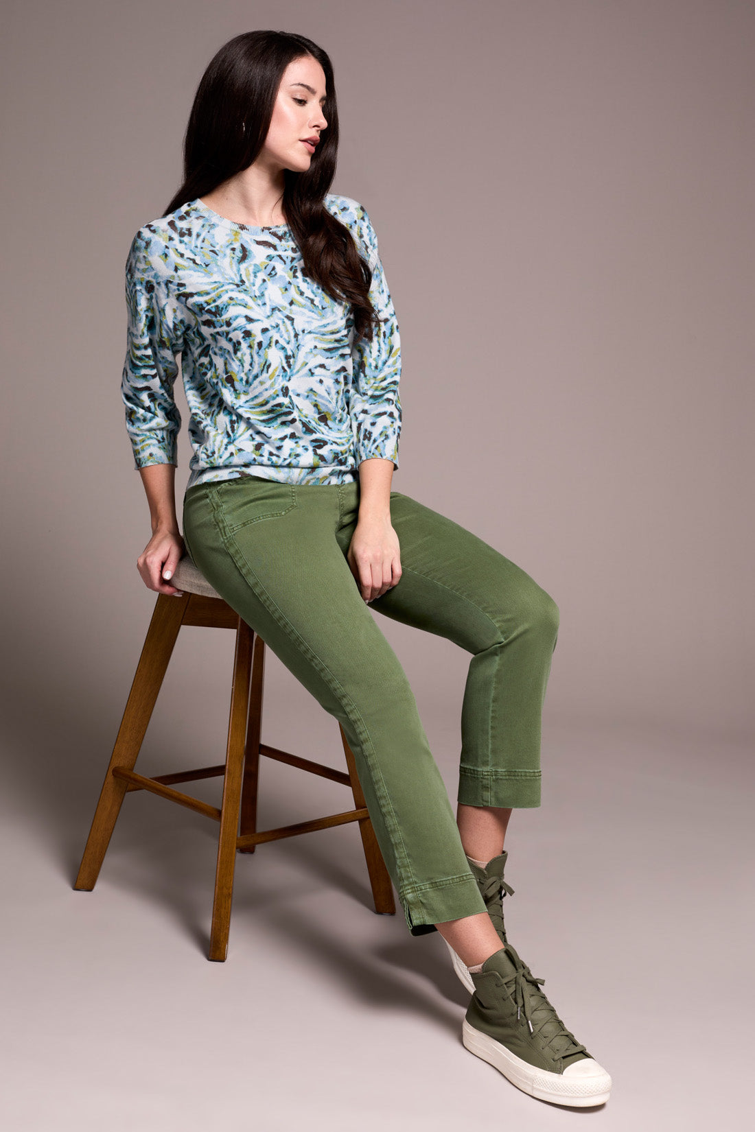 Tribal | 3/4 Slv Crew Nk Sweater