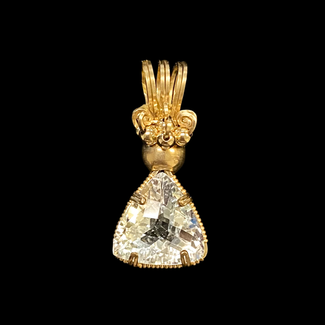 7.5 ct White Topaz Trillion Cut Pendant