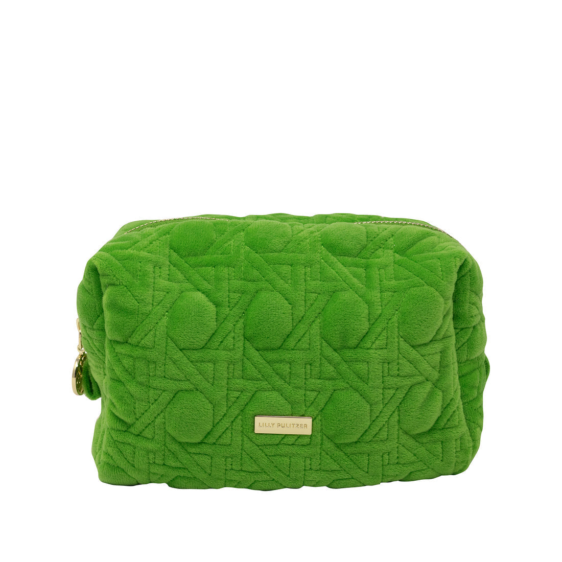 Lilly Pulitzer travel pouch set in Peninsula Green with floral pattern, featuring multiple small pouches for organizing accessories.