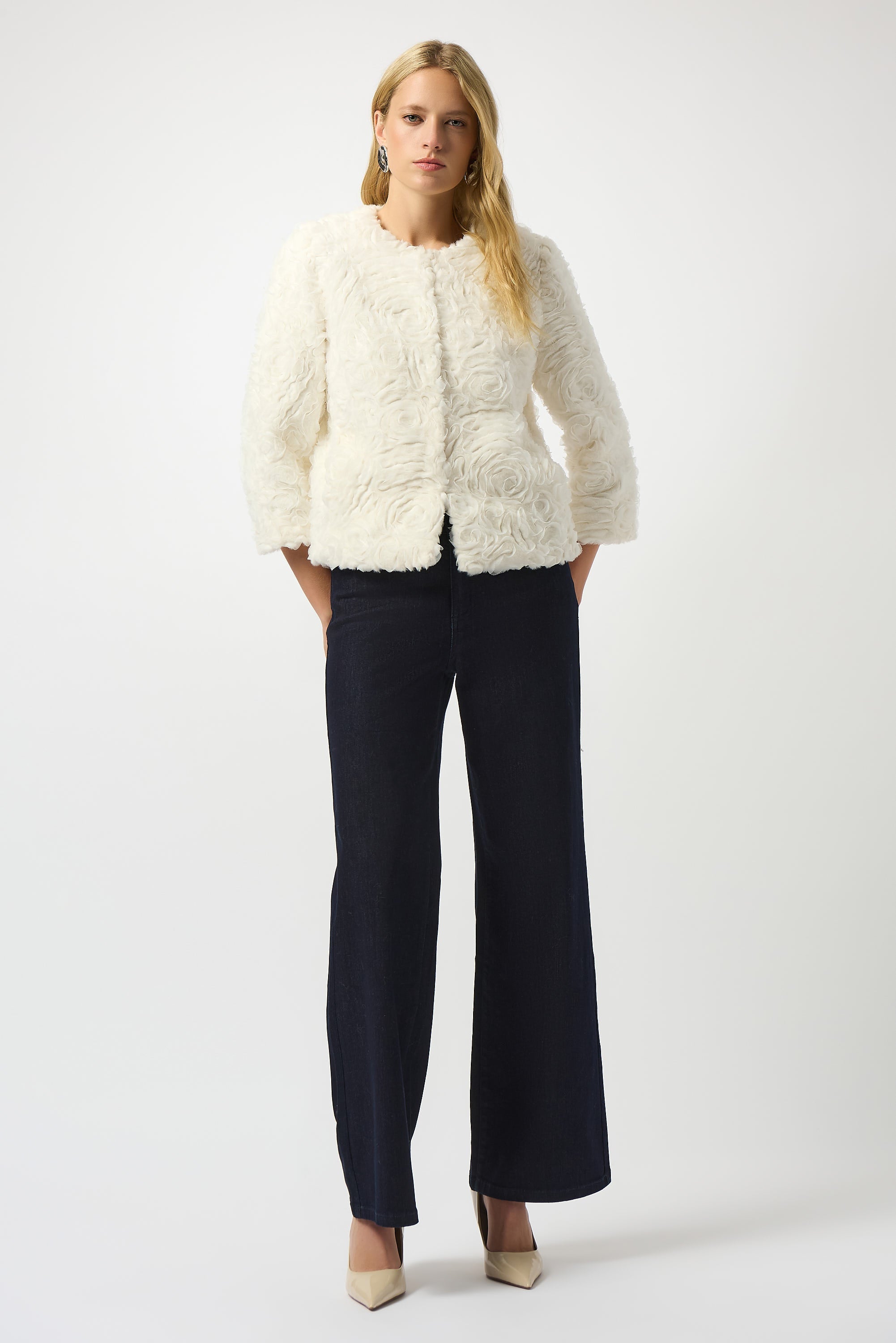 Joseph Ribkoff | Emb. Faux Fur Jacket