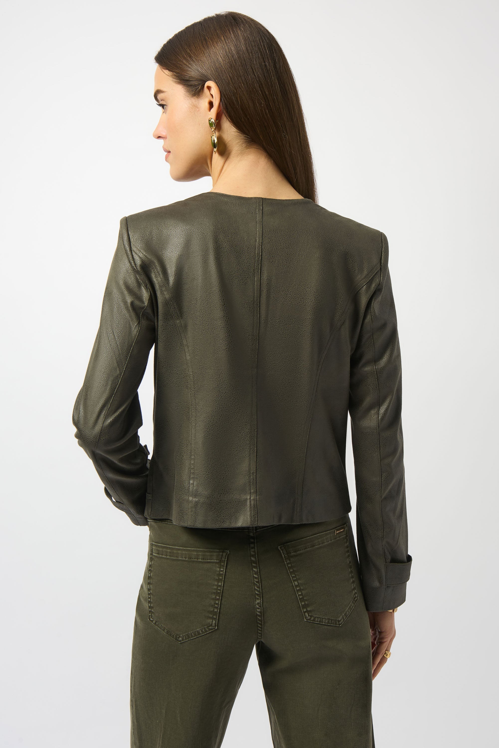 Joseph Ribkoff | Foiled Faux Suede Fitted Jkt