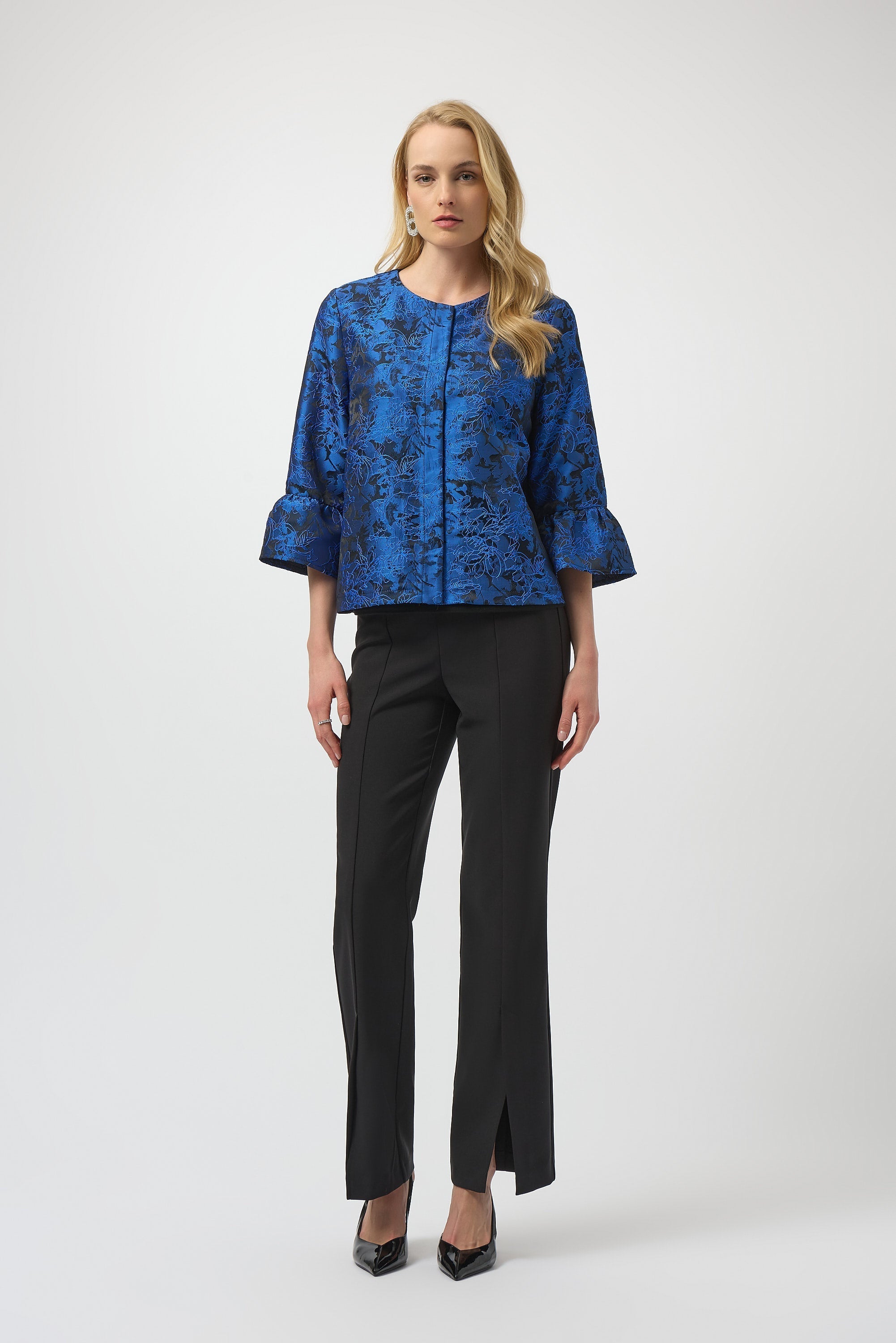 Joseph Ribkoff | Jacquard Trapeze Jacket