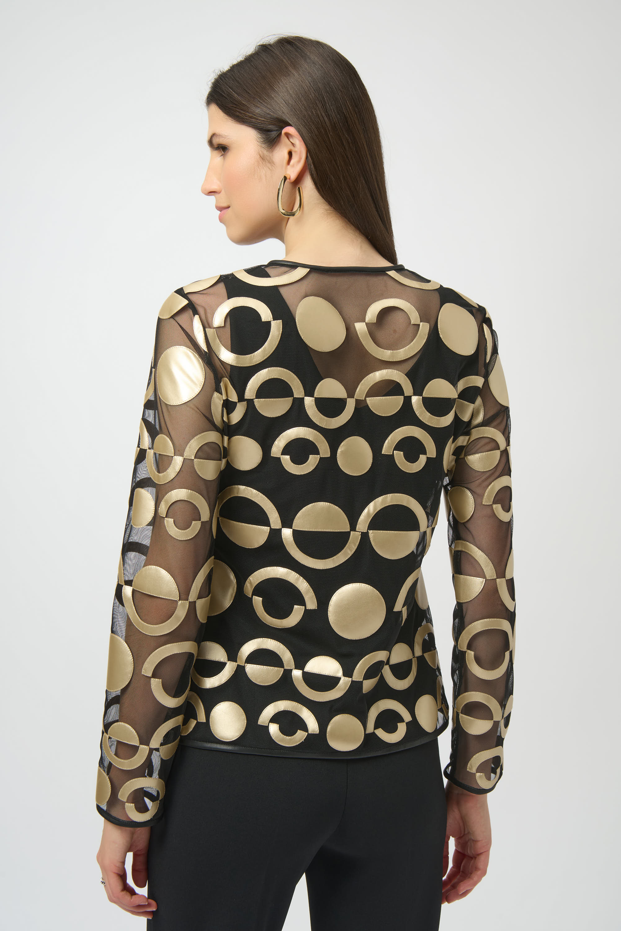 Joseph Ribkoff | Mesh and Gold Jacket