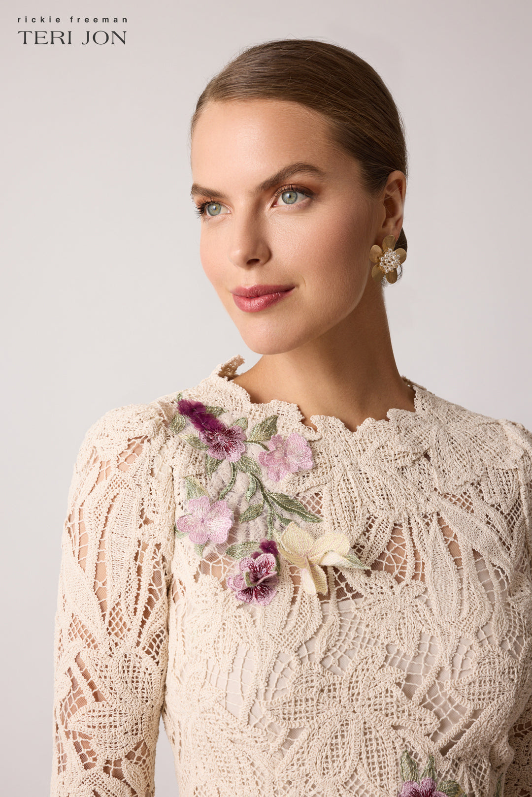 Teri Jon | Lace Dress W/applique