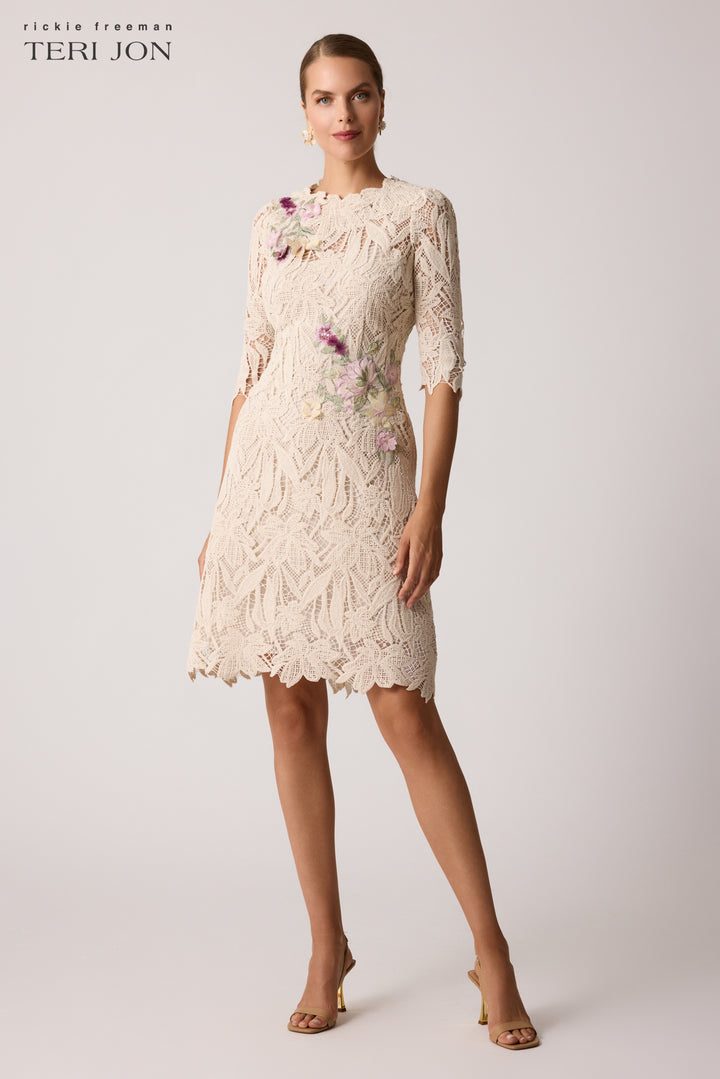 Teri Jon | Lace Dress W/applique