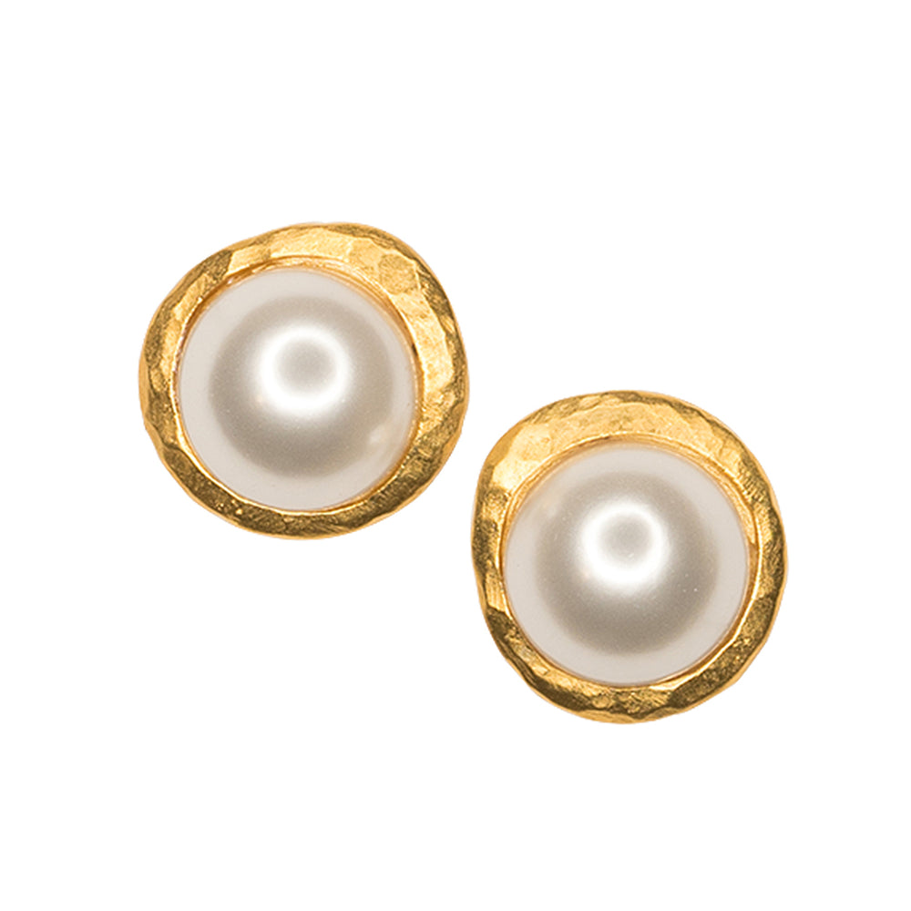 Kenneth J Lane | Clip Gold Btn Earring