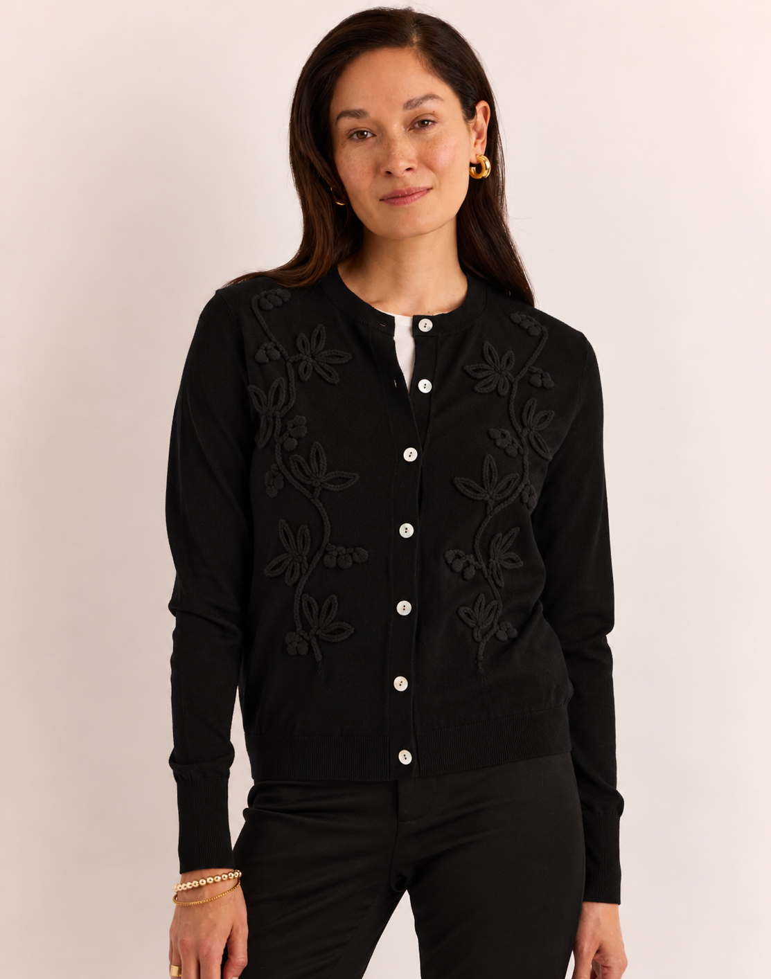 Kaylee Long Sleeve Embroidery Cardigan