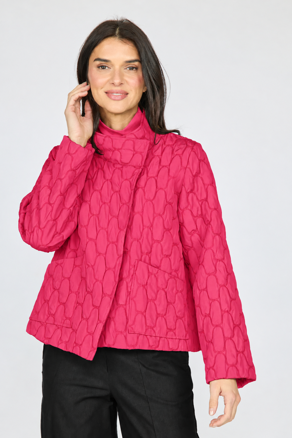 Nexus Quilt Angled Jacket - Magenta