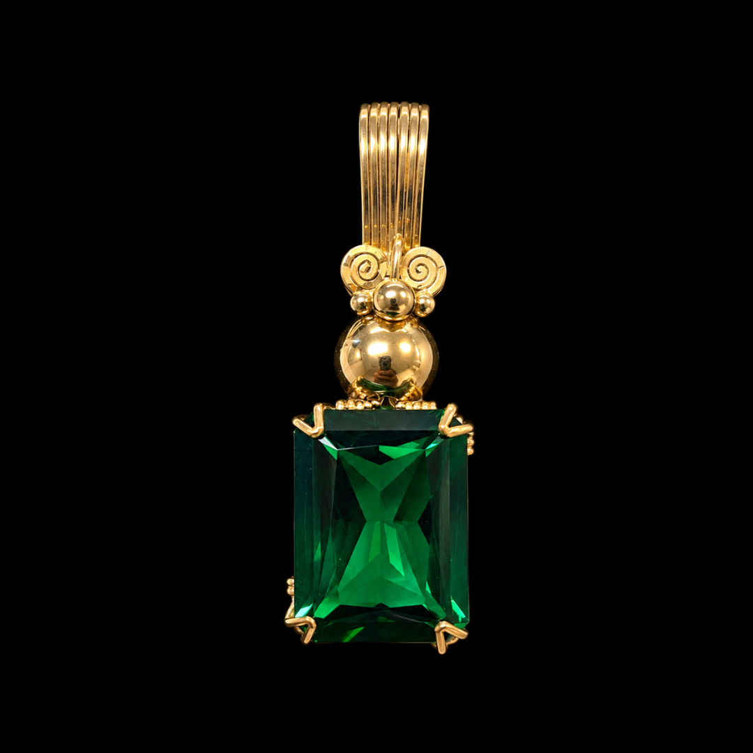 Mount St. Helens Emerald Pendant