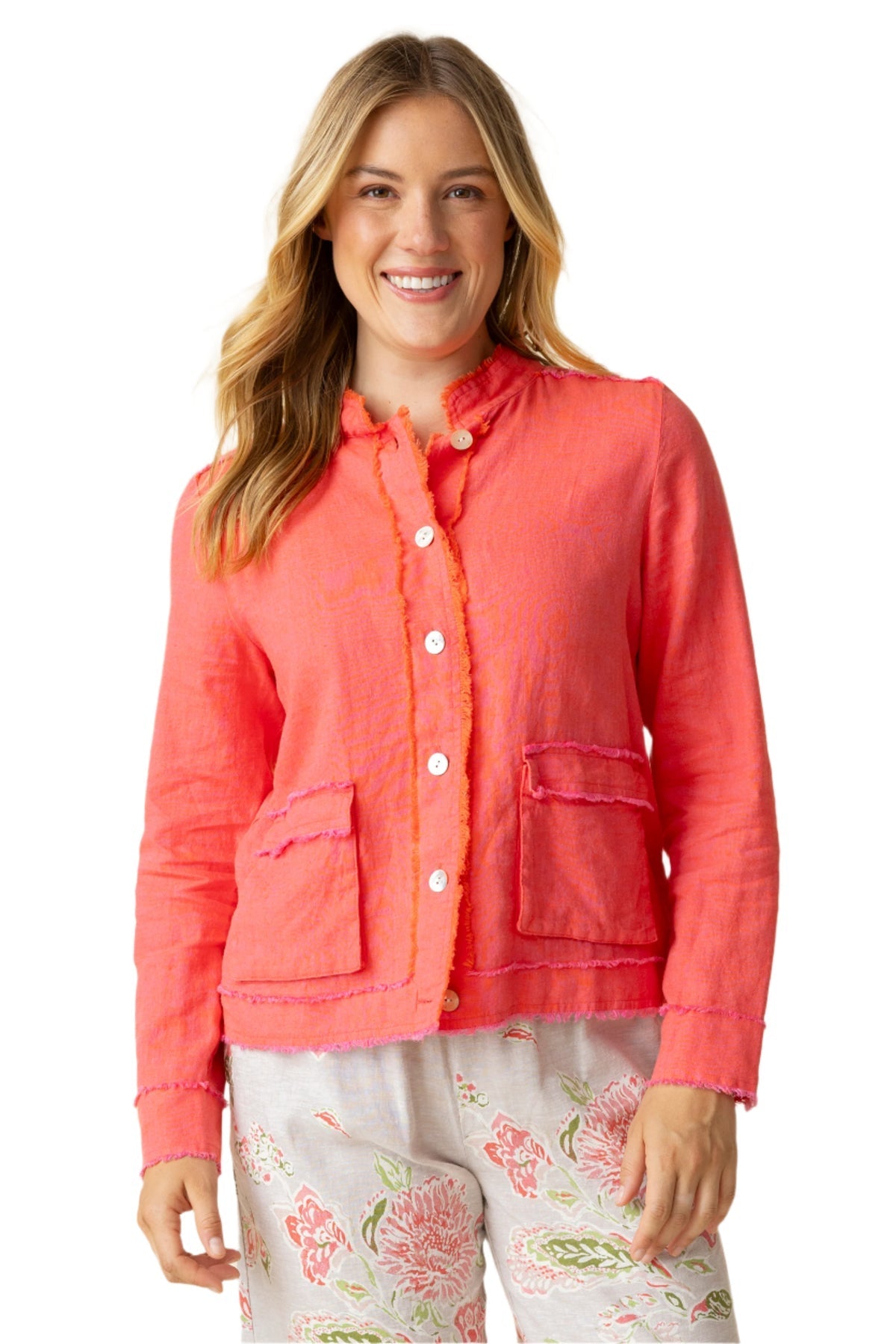 Habitat | Linen Solid Summer Breeze Jkt