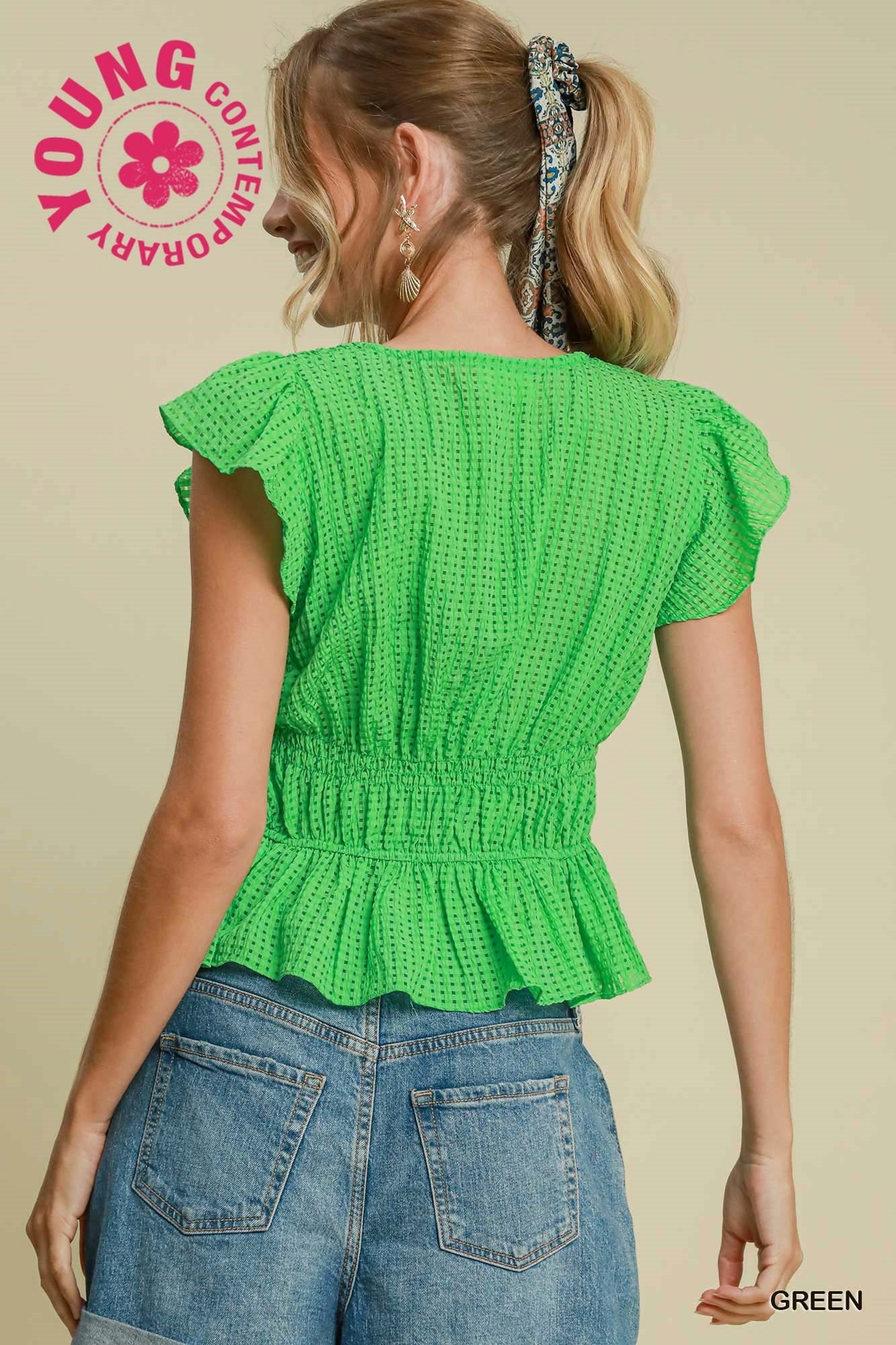 Umgee Usa | Seersucker Checked Top