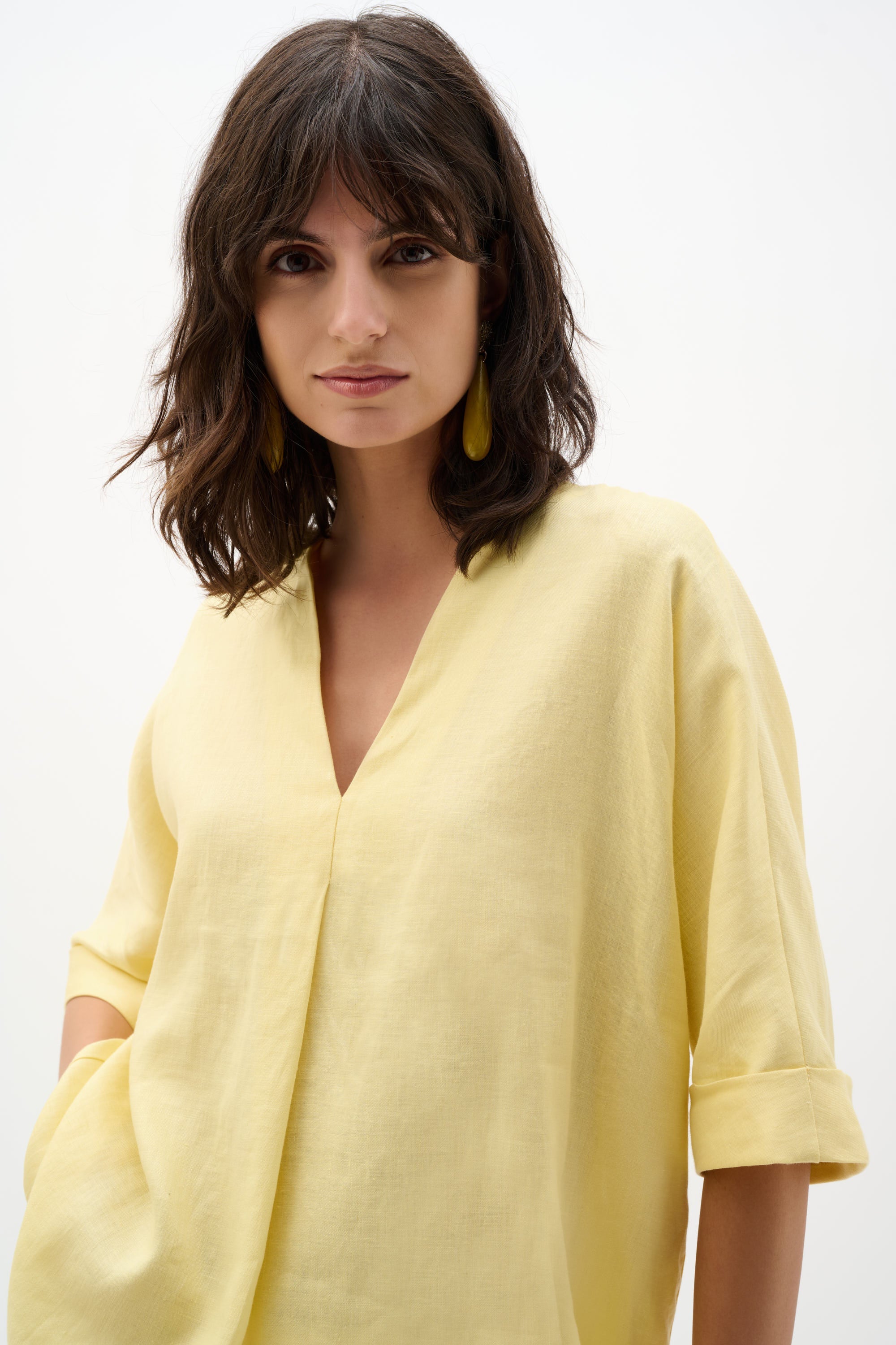Linen Straight-cut Top