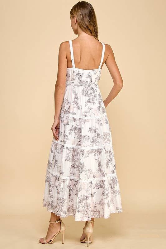 Tcec | Pink Toile Eyelet Lace Dress