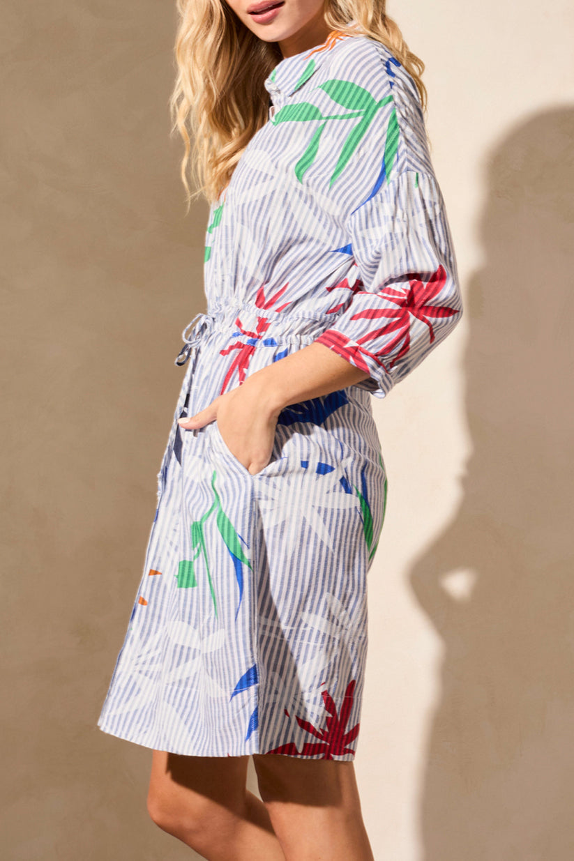 Tribal | Shirt Dress W/ Waist Tie And P