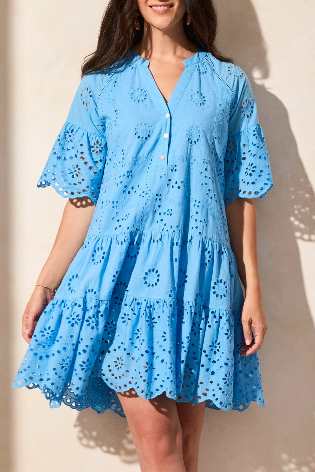Tribal | Mixed Pattern Eyelet Dress