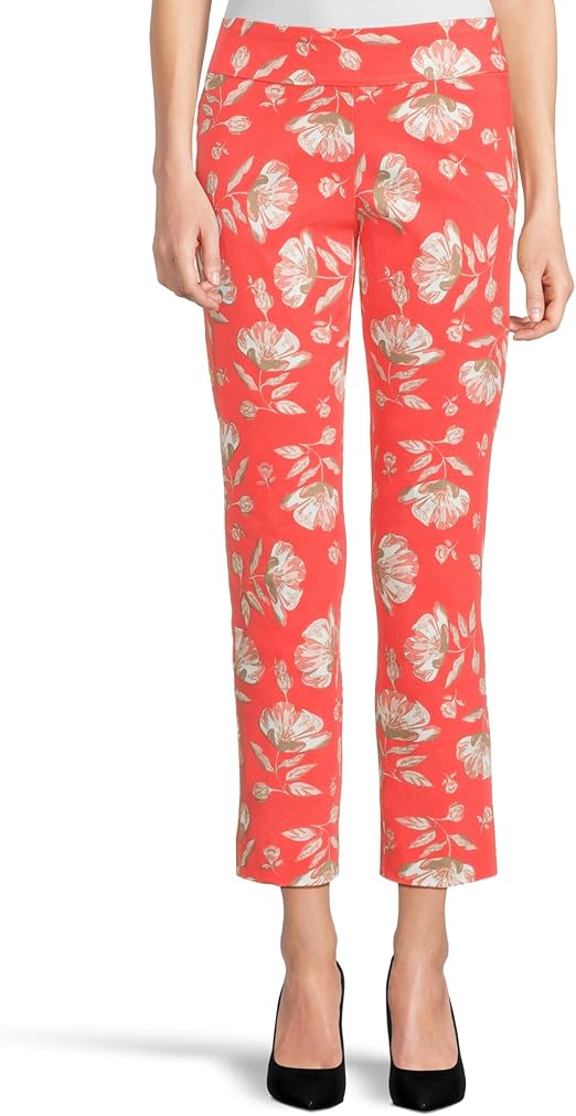 Pull on Pant Tangerine Flowers