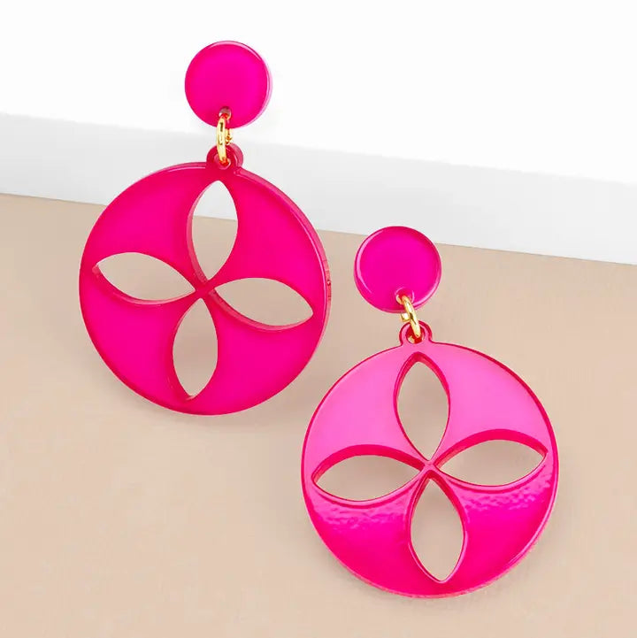 Quatrefoil Resin Drop Earring