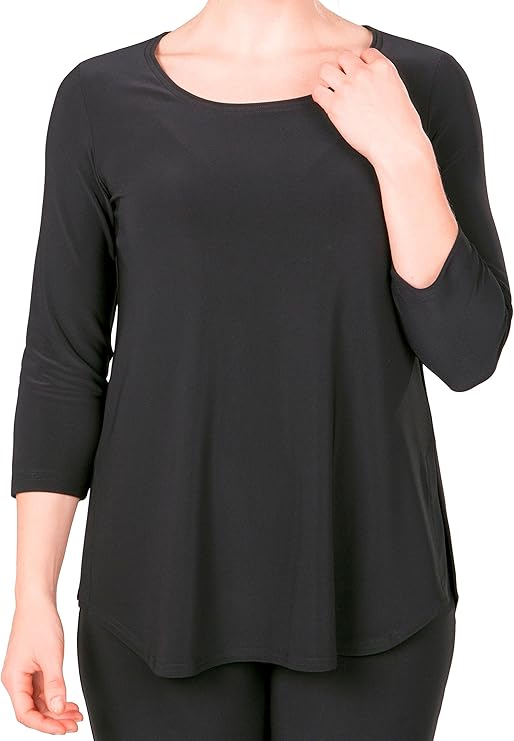 Sympli Go To Classic Tee in black, a casual women&