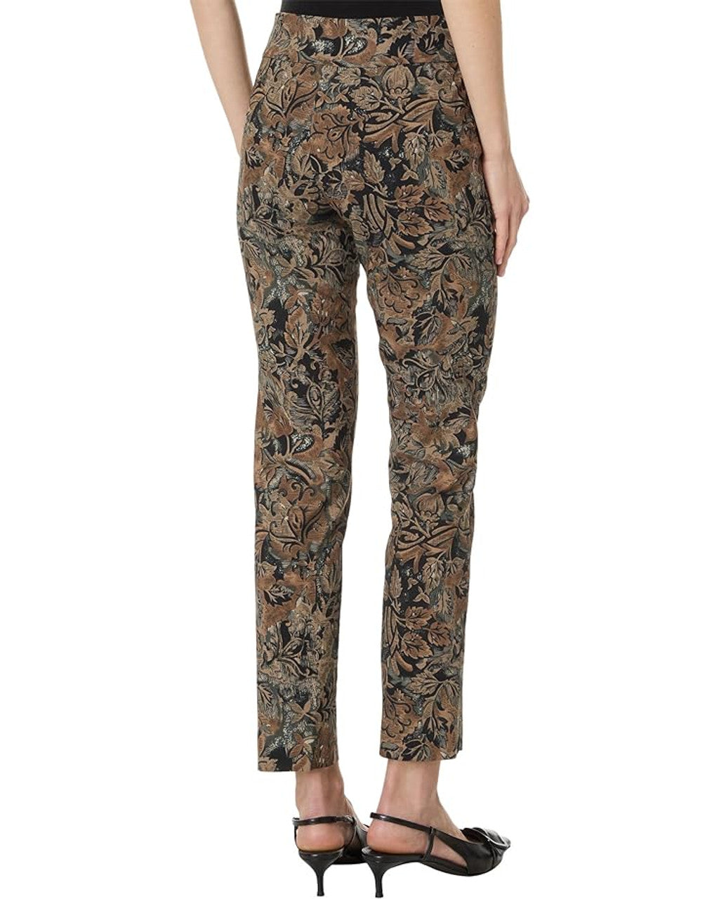 Krazy Larry | Brown Leaves Print Pant