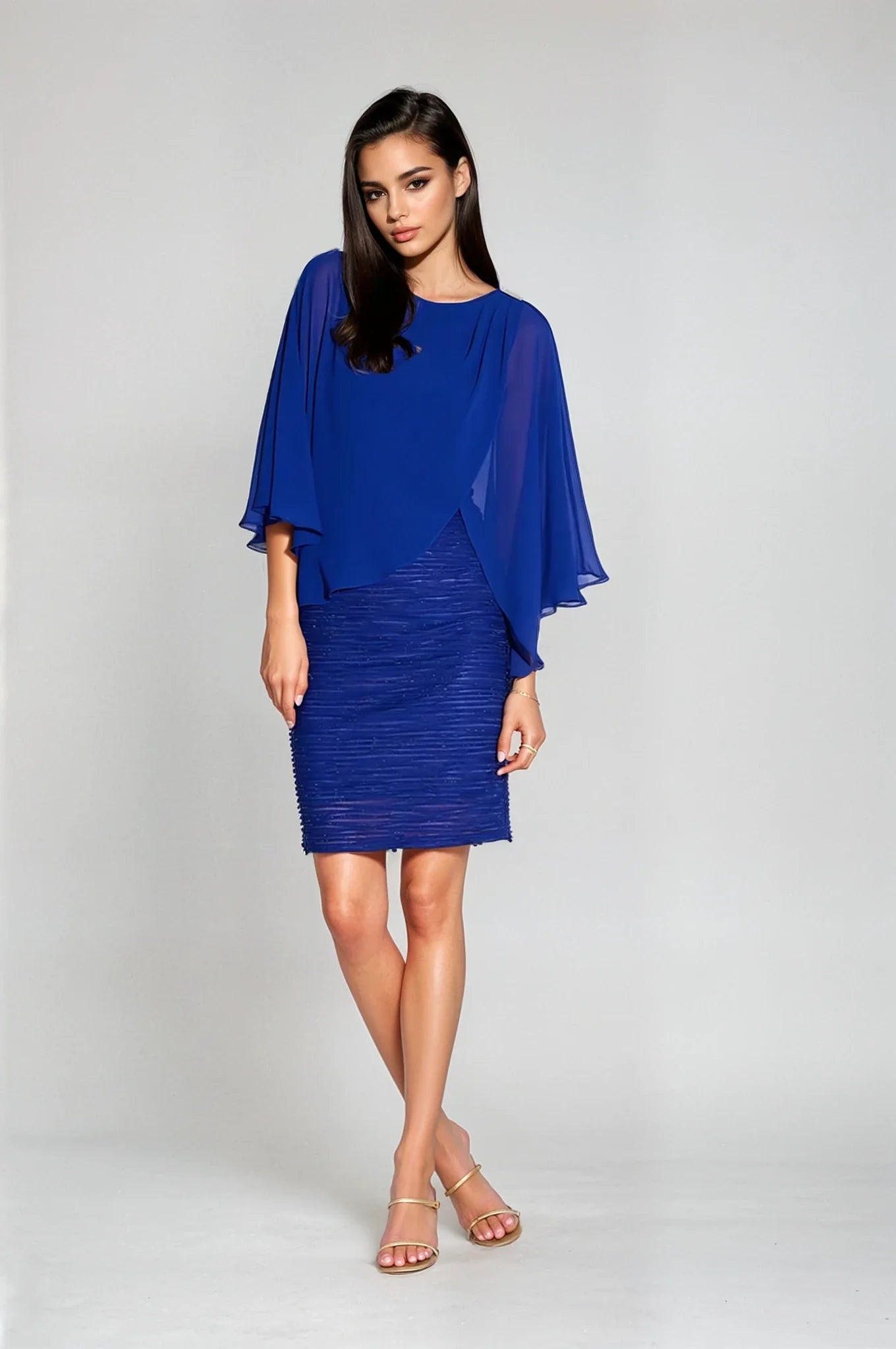 Joseph Ribkoff | Sheath Dress W/chiffon Overlay