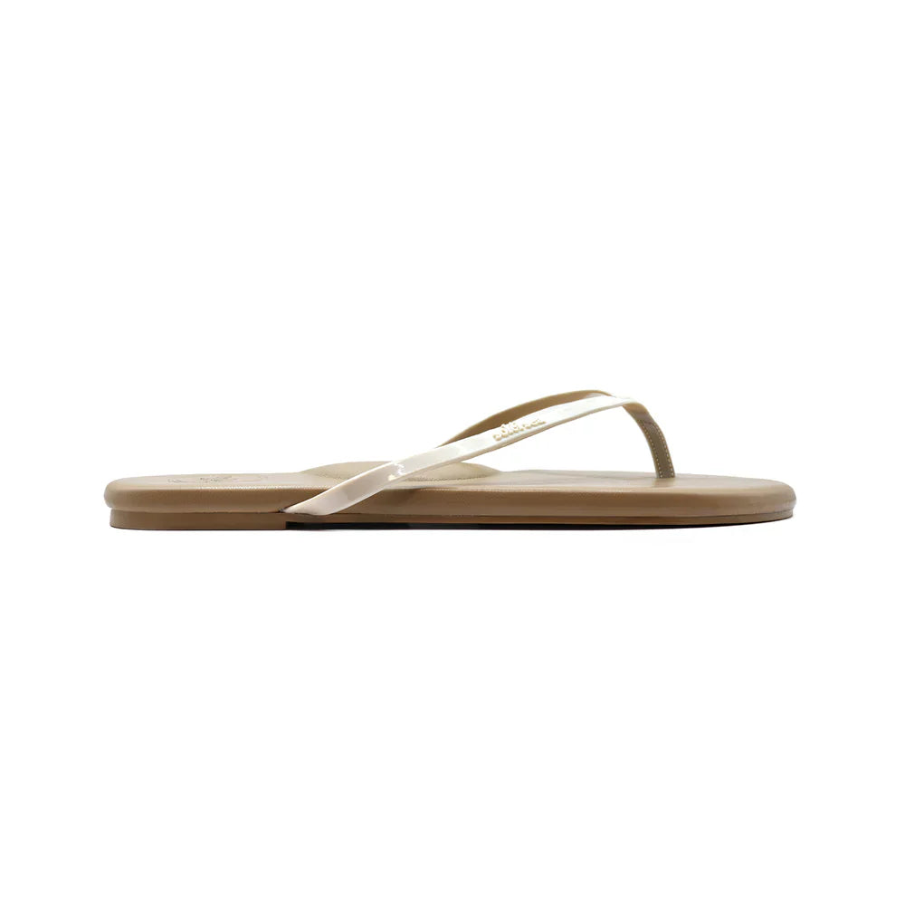 Beige sandal on a white background