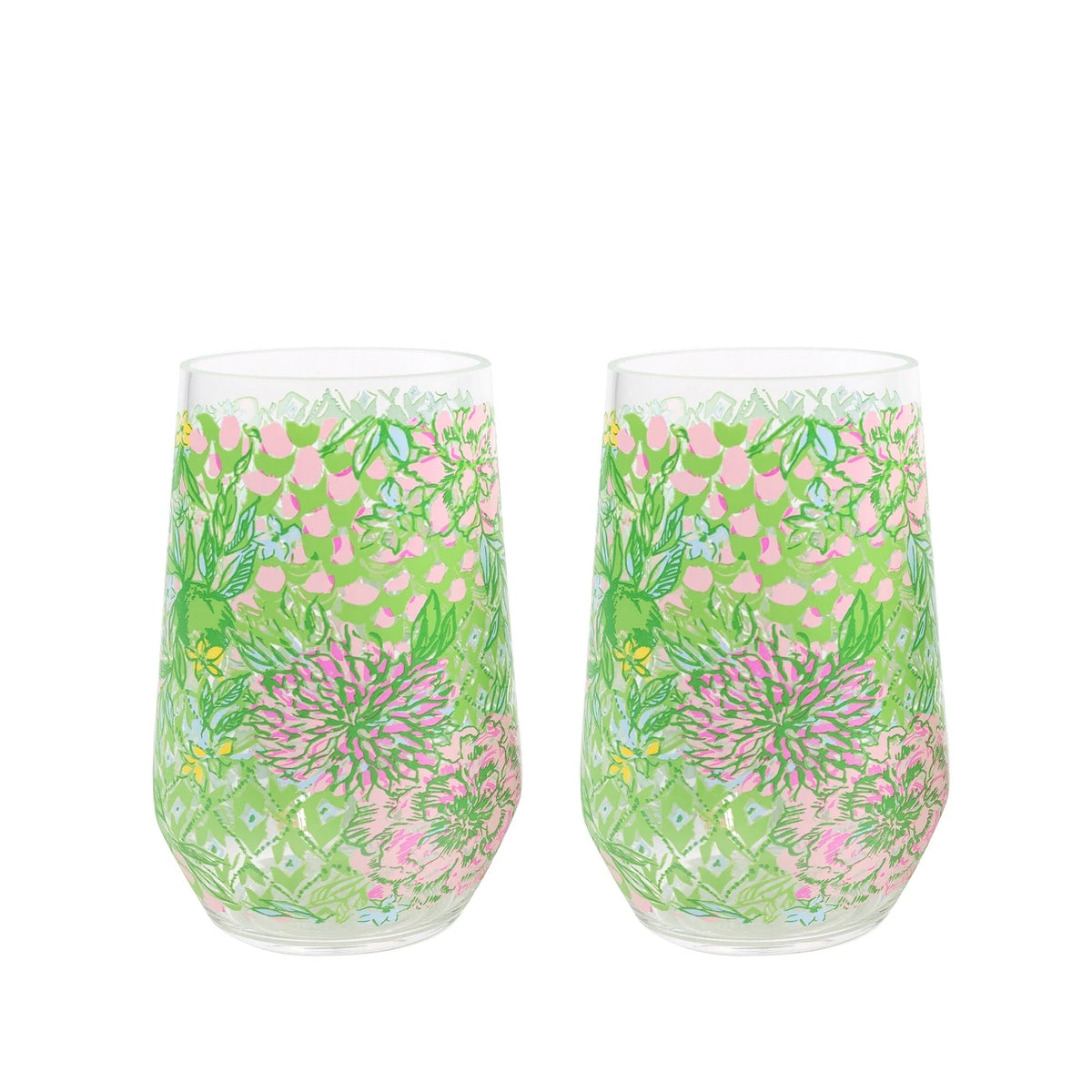 Lifeguard Press lime acrylic wine glass with a "Feeling Good" design, showcasing a colorful, durable drinkware option.