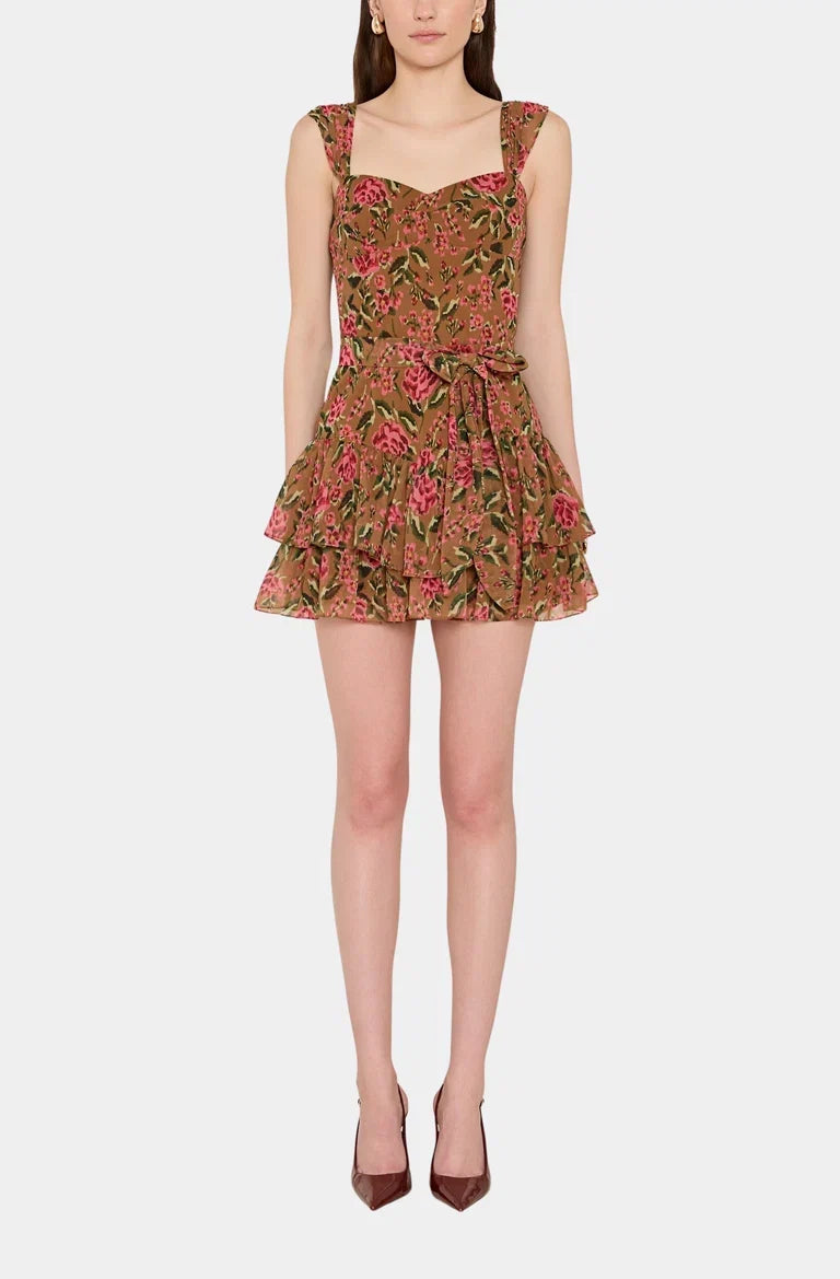 Amanda Uprichard Kendra Skort Romper Evening Rose