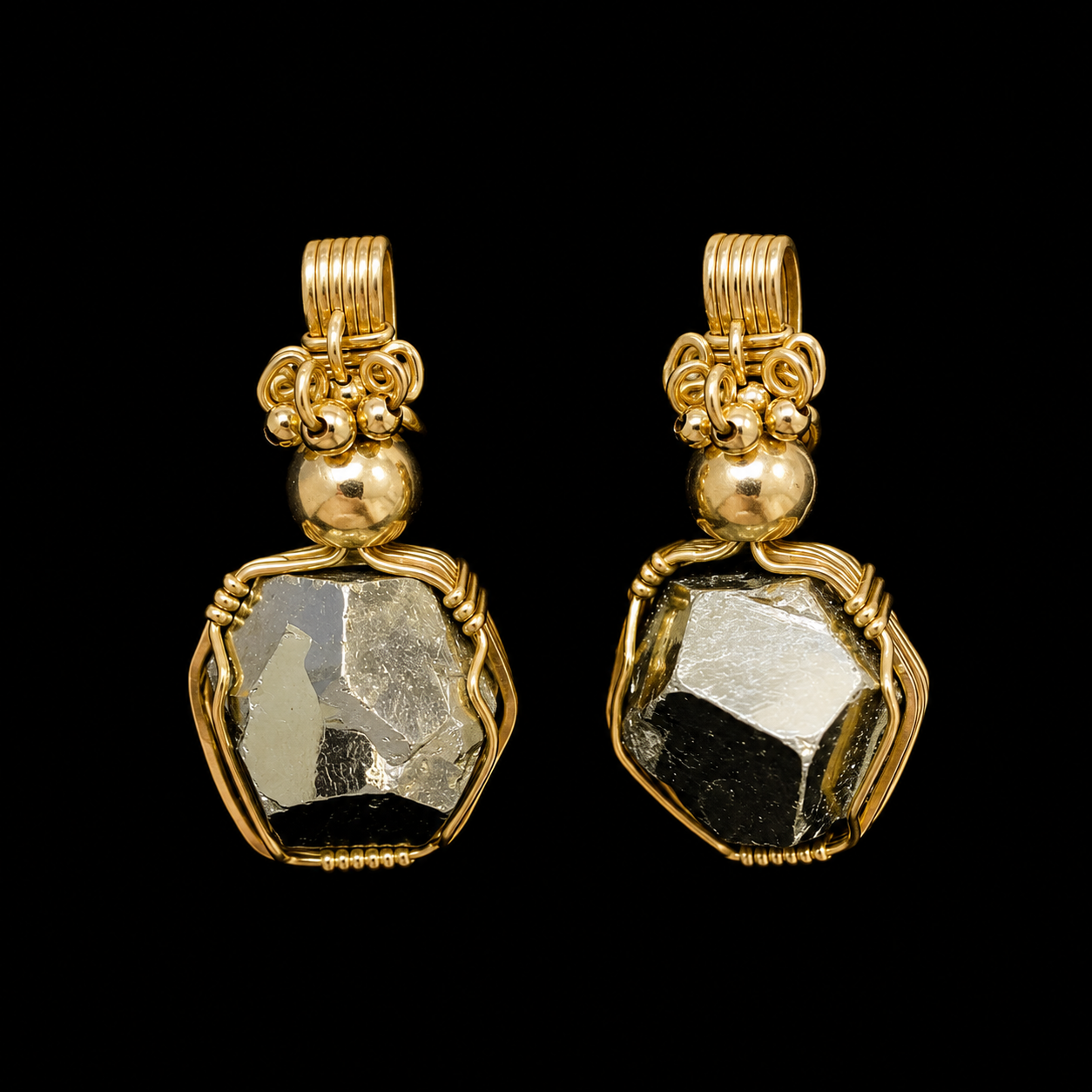 Pyrite Cluster Earrings
