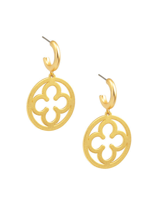 Matte Clover Small Drop Earrings