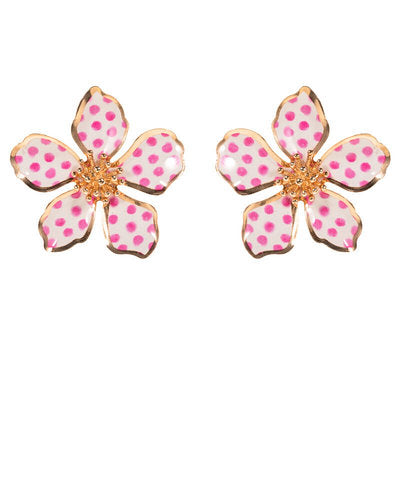 Polka Dot Flower Earrings