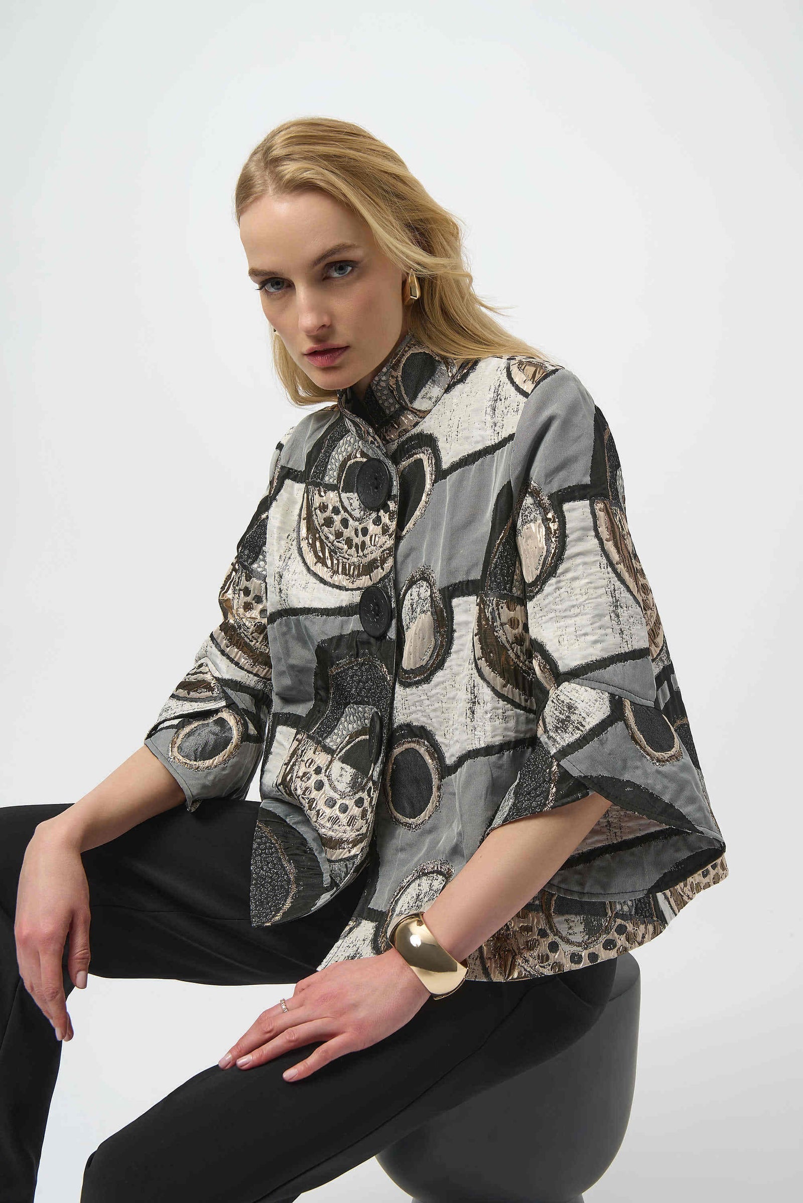 Joseph Ribkoff | Jacquard Trapeze Jacket