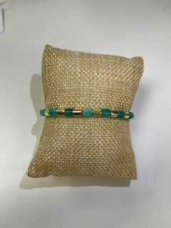 Shine Star | Green Gold Beaded with Heart - Evelyne Talman