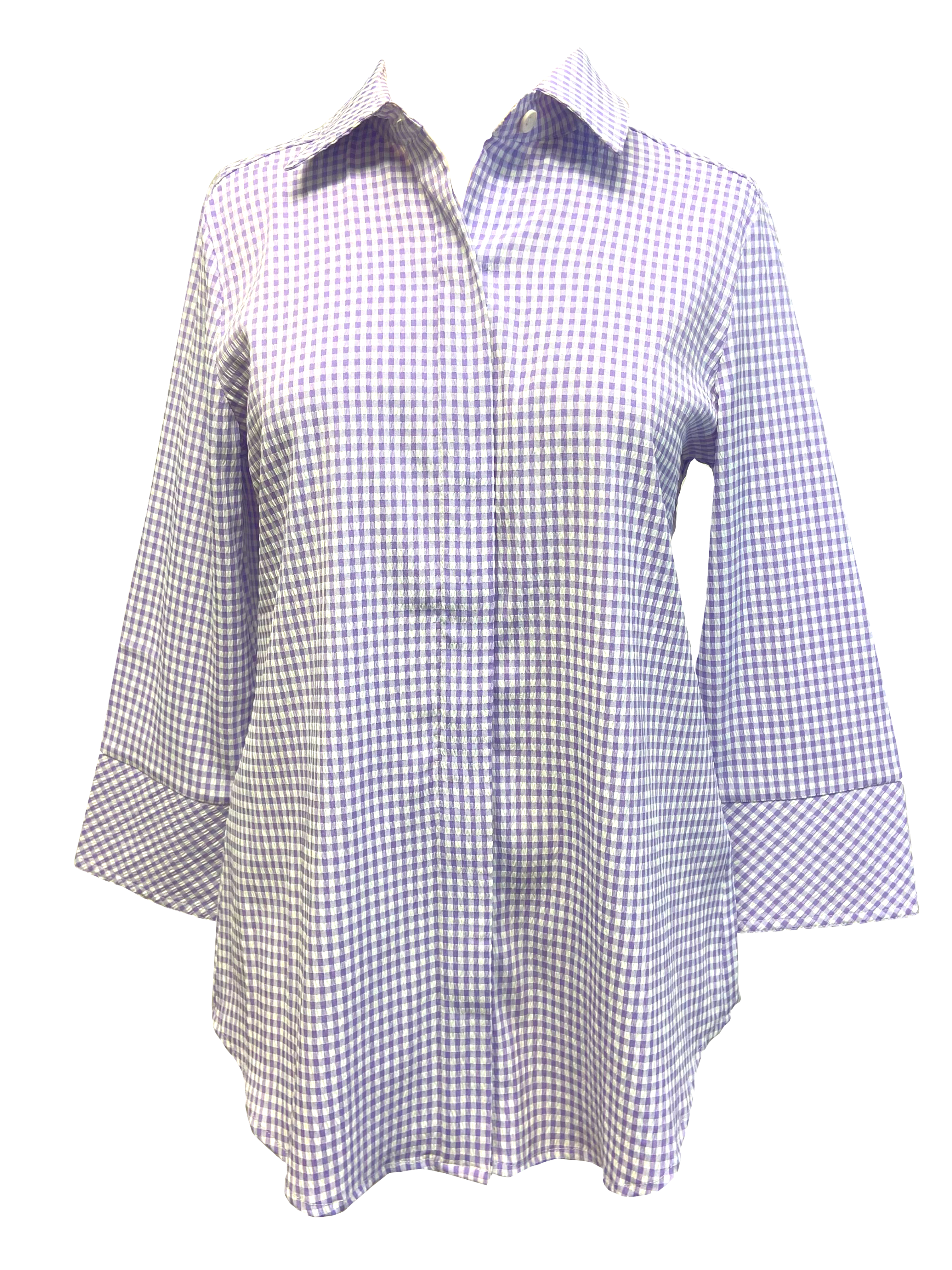 Cloister Collection | Button Back Seersucker Top | Way | Cloister Collection Designer Fashion