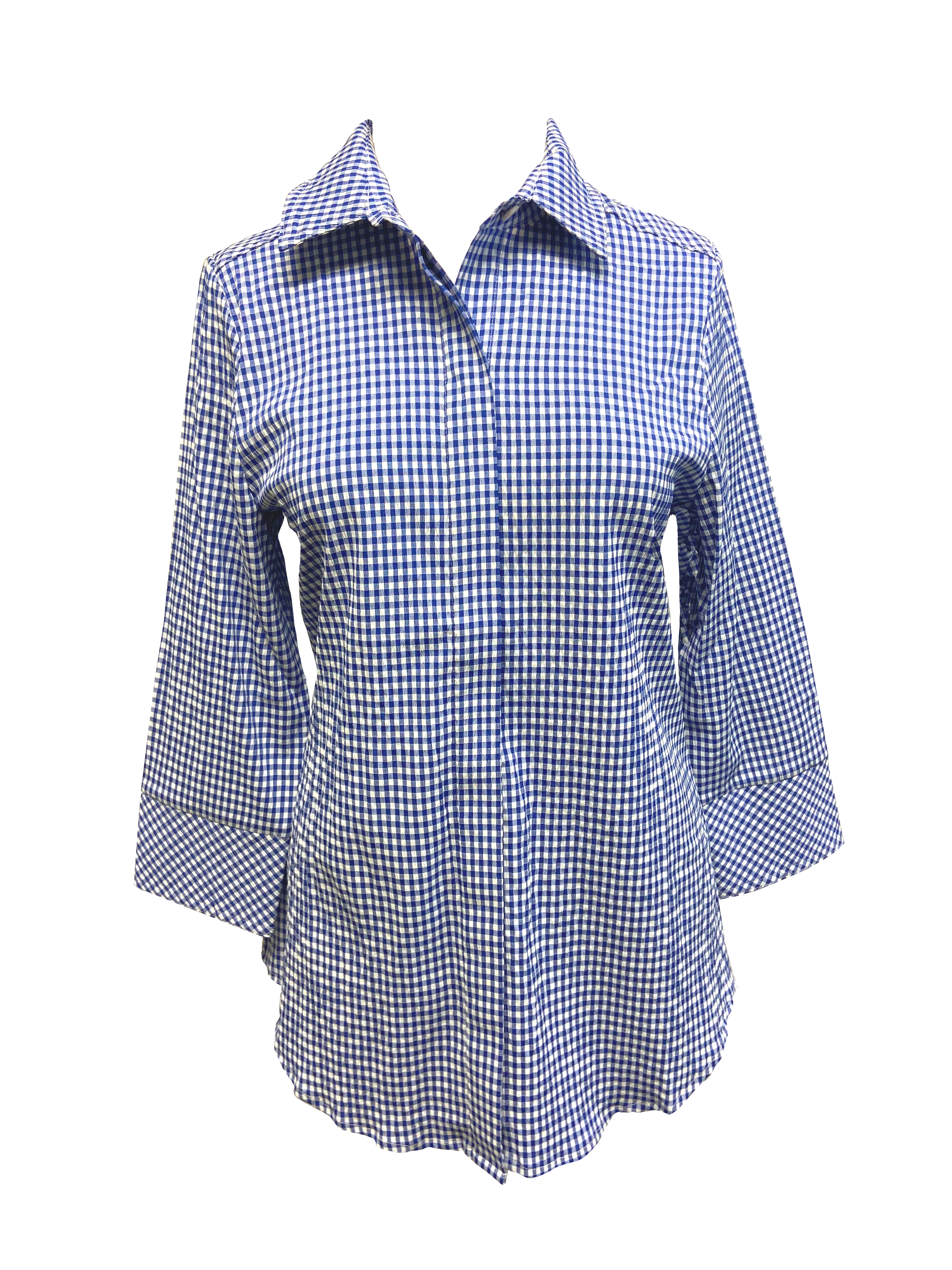 Cloister Collection | Button Back Seersucker Top | Way | Cloister Collection Designer Fashion