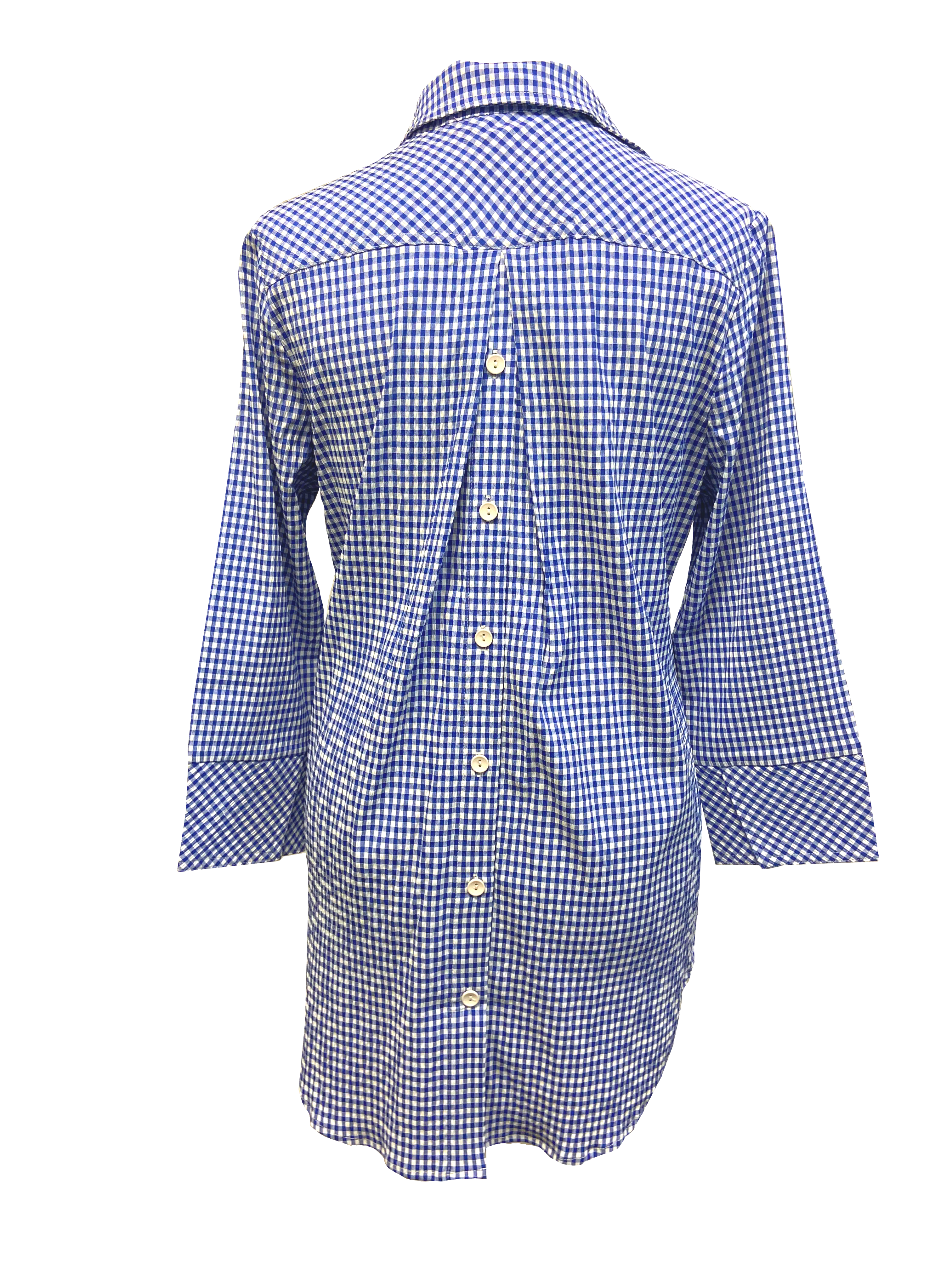 Cloister Collection | Button Back Seersucker Top | Way | Cloister Collection Designer Fashion